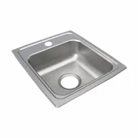 JUST MANUFACTURING Bowl Drop-In Sink: 17 1/2 in Overall Lg, 15 in Overall Wd, 5 in Bowl Dp, 1 Bowls (MPN SLADA1815A501-J)