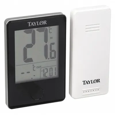 TAYLOR 1730 Desk & Wall Mount Digital Thermometer with Wireless Sensor - Desk & Wall Mount Meters with Wireless Sensors
