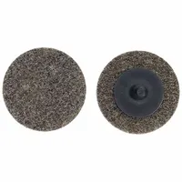 3-inch diameter light deburring and finishing wheel for carbon steel and soft metals. Features TR Quick-Change attachment, aluminum oxide grain, and medium grade (Medium (6)). Suitable for surface blending and edge finishing in metalworking applications