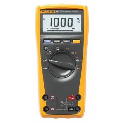 FLUKE Digital Multimeter: TRMS, CAT III 1000V/CAT IV 600V - Standard Feature Multimeters