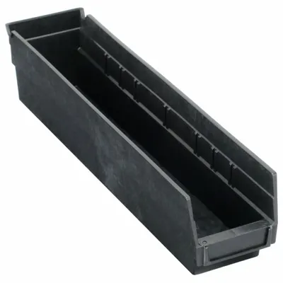 QUANTUM STORAGE SYSTEMS Shelf Bin: 17 7/8 in Overall Lg, 4 1/8 in x 4 in, Black - ESD Static-Control Plastic Shelf Bins