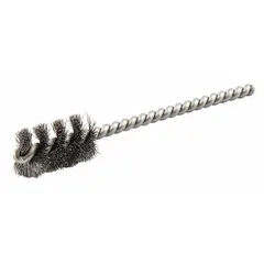This single-stem brush is designed for cleaning blind holes and internal surfaces in carbon steel components. With a 5/8 in diameter and 0.005 in fill diameter, it is suitable for removing debris, burrs, or light corrosion from bores in maintenance, machining, and fabrication applications.