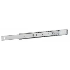 Ball bearing drawer slide, bracket type, with 3/4 extension. Closed length 24 in, travel length 17 in. Suitable for industrial cabinetry, tool chests, and equipment enclosures requiring smooth sliding action.