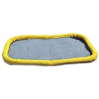 Gray filter berm pad liner, 24 in x 30 in, sold in a pack of 4. Designed for use in filter berm applications to contain fuel, grease, hydrocarbons, and oil. Suitable for spill control and industrial maintenance tasks