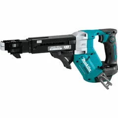 The Makita XRF03Z is a brushless autofeed screwdriver with a 1/4-inch drive, designed as a tool-only cordless model. Its autofeed mechanism automatically advances screws, reducing manual handling for repetitive fastening tasks such as drywall and decking. The brushless motor provides extended runtime and durability.