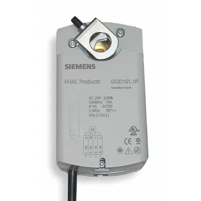 Siemens Actuator: Dampers/Economizers, Proportional, Spring Return, 20 in-lb, 24V AC/DC - Fail-Safe Actuators with Spring Return