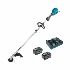 Battery-powered power head designed for use with compatible attachments such as trimmers, edgers, and pole saws in landscaping and grounds maintenance. Operates on the 40 V max XGT platform with a 4.0 Ah battery. Features three speed settings for adjusting to different cutting and clearing tasks.