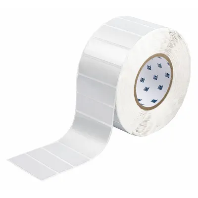 BRADY Pre-Cut Label Stock Roll: 1 in x 2 in, 3 13/64 in x 1 in, Metalized Polyester - Brady Precut Label Rolls