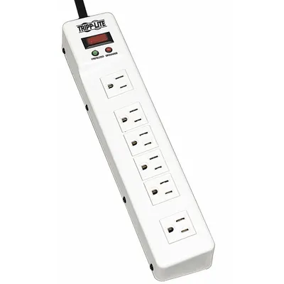 TRIPP LITE Outlet Strip: 6 Outlets, 6 ft Cord Lg, 1,350 J Rated Energy, 15 A Current - Industrial Surge Protectors