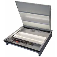 This LED center-basket troffer retrofit kit is designed to upgrade existing fluorescent troffer fixtures to LED lighting. It delivers 4000 lumens at 4000K color temperature, consumes 39.5 watts, and operates on 120/277V AC. Suitable for commercial and industrial spaces such as offices, schools, and warehouses
