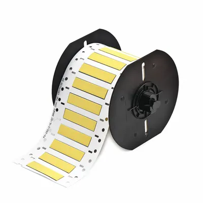 BRADY Sleeve Label: 1/4 in x 2 in, Polyolefin, Yellow (Matte) - Brady Precut Sleeve Label Rolls