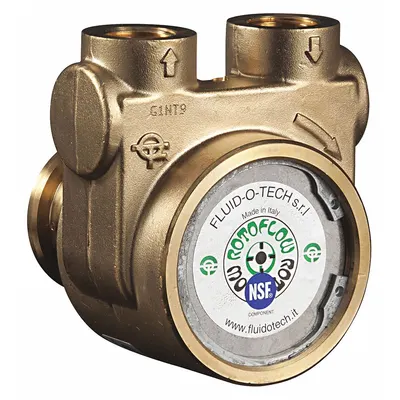 FLUID-O-TECH Rotary Vane Pump: Direct Drive, Low-Lead Brass Body, 1/2" NPT - Carbonator Mount Rotary Vane Pump Heads
