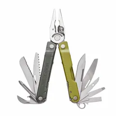 Full-size multi-tool with fold-out pliers, featuring 17 tools and 17 functions. Includes a ruler (8 in | 19 cm), bottle opener, and awl with thread loop. Closed length of 4 in. Suitable for cutting, gripping, measuring, and field maintenance tasks.