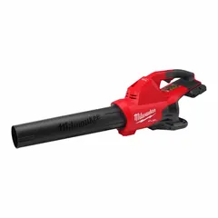 This battery-powered handheld blower delivers 600 cfm max air flow and 145 mph max air speed. It is a single-stage blower suitable for clearing leaves, grass clippings, and light debris from lawns, driveways, and worksites.