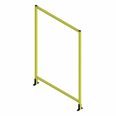 FAZTEK T-Slot Framing System Panel: Add-On, Yellow, 84 in H x 48 in W x 5 1/2 in D - Clear Plastic Panel Add-On Kits