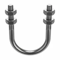 Standard U-Bolt: 1/2"-13 Thread Size, For Pipe Size 2 1/2 in, 3 3/4 in Inside Ht, Stainless Steel (MPN S62500UB00)