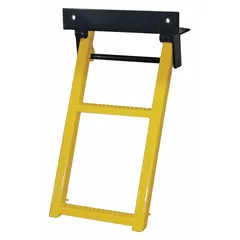 Steel retractable truck step with yellow finish and non-slip tread. Step depth is 2 1/4 in. Provides a secure stepping surface for accessing truck cabs, trailers, or equipment in fleet and vehicle maintenance settings.