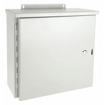 WIEGMANN Enclosure: Steel, 30 in x 30 in x 12 in, 3R, Solid Cover, Hinged - Steel Enclosures with Hinged Covers