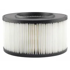 Engine air filter with round-oval shape and axial seal. Overall height 4 1/16 in. Designed for Saab passenger vehicles. Ensures clean airflow to the engine, protecting internal components from contaminants.
