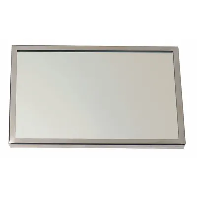 SEE ALL INDUSTRIES Bathroom Mirror: Rectangular, Aluminum, 30 in Overall Ht, 24 in Overall Wd - Non-Glass Security Bathroom Mirrors