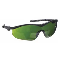 Half-frame welding safety glasses with W5 shade designation for optical radiation protection. Metal-detectable black frame suitable for contamination-sensitive environments. Scratch-resistant lenses. Designed for standard welding and industrial eye protection tasks