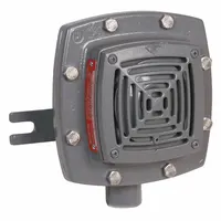 The EDWARDS SIGNALING 879DEX-G1 is a vibrating horn alarm designed for hazardous locations. It operates at 24V DC and is suitable for indoor and outdoor use in industrial environments where flammable gases, vapors, or dust may be present. The gray enclosure provides a durable housing for the horn sound output