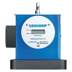 This bench-mount torque tester is used for testing and calibrating torque tools such as wrenches and screwdrivers. It accommodates multiple drive sizes including 1/4 in, 3/8 in, 1/2 in, 3/4 in, and 1 in, with a torque range of 500 N-m to 3150 N-m. Suitable for quality control and maintenance in industrial settings.