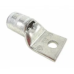 One-hole compression lug for terminating 300 kcmil stranded copper wire. Features a 5/16 in stud size and is made of standard copper. Used in power distribution, switchgear, and motor control applications to create secure, low-resistance connections.