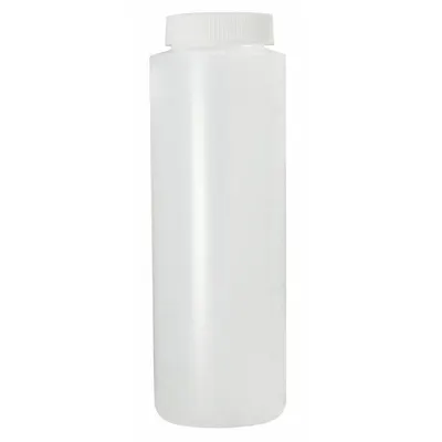QORPAK Sampling Bottle: HDPE, 240 mL, 8 fl oz, Closure Included, Natural, 38-400 - HDPE Wide Mouth Round Lab Bottles