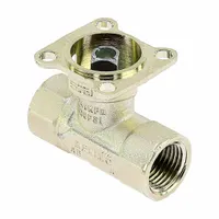 2-way characterized control valve body without actuator. Features a brass ball and brass body with 1/2 in female NPT connections. Rated for 1.9 CV flow and 200 psi close-off pressure. Suitable for modulating flow of water or water-glycol solutions up to 60% in HVAC and industrial fluid systems