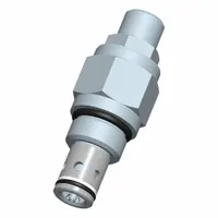 Screw-in pressure control cartridge valve with screwdriver adjustment. Fits C10-20 cavity size. Steel body with nitrile seals. Used in hydraulic systems to regulate or limit pressure in mobile and industrial equipment