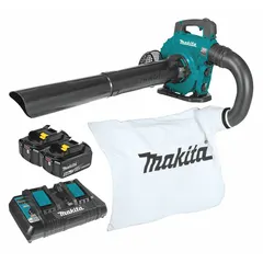 This battery-powered handheld blower delivers a maximum air flow of 473 cfm and a maximum air speed of 120 mph. It is suited for clearing leaves, grass clippings, and light debris from lawns, driveways, and worksites.