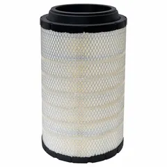 Round-oval engine air filter with radial seal design. Overall height 16 5/16 in. Compatible with Nissan vehicles. Used for engine air intake filtration in automotive applications.