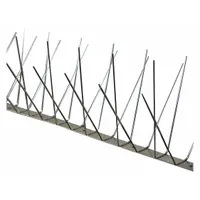 BIRD BARRIER Bird Repellent Spikes: Wide, Stainless Steel Base, Silver, 51 ft Overall Lg (MPN BP-S650)