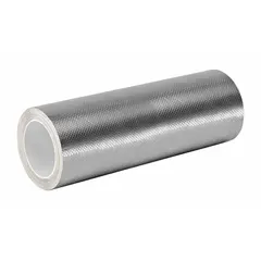 Ultra-conductive embossed foil tape for EMI/RFI shielding, grounding, and splicing in electrical enclosures and cable assemblies. 6 yards length, 4 mil thickness, 600 V voltage rating, silver color.