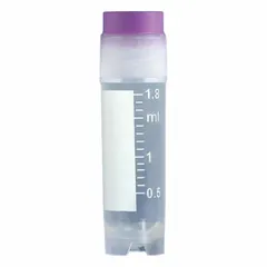 APPROVED VENDOR 3012V Polypropylene Cryogenic Vial, 2 mL, Violet Closure, Sterile, Self-Standing, Round Bottom