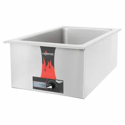 VOLLRATH Food Warmer: 14 qt Capacity, 1,000 W Watt, Silver, 8 5/8 in Overall Ht - Food Warmers
