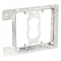 NVENT CADDY Communication Mounting Bracket: Steel, Silver, For 2 Gangs, 5.8 in Overall Wd (MPN MP2S)