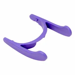 Plastic kickstand designed to hold a pipette controller securely in an upright position when not in use. Measures 55 mm in overall length and 65 mm in overall height. Provides a stable resting place to help prevent contamination or damage in laboratory settings.