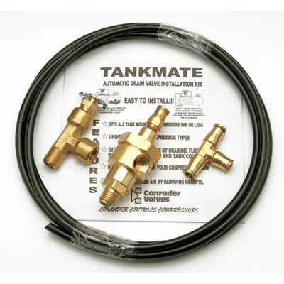 CONRADER Automatic Drain Valve: 1/4 in NPT Pipe Size, 1/4 in Drain Outlet Dia., 15° to 250°F - Pneumatics