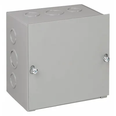 HOFFMAN Enclosure: Steel, 6 in x 6 in x 3 in, NEMA 1, Solid Cover, Screw On, Included - Steel Indoor Enclosures with Screw-On Covers