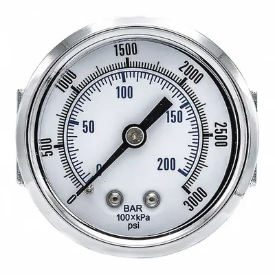PIC GAUGES U-Clamp Panel-Mount Pressure Gauge - U-Clamp Panel-Mount with Copper Wetted Parts