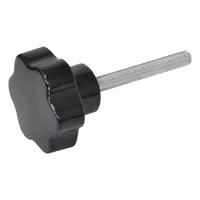 JW WINCO Hand Knobs; Six-Lobed Knobs: 6 Point, Plastic w/ Steel Thread, M6 Thread, 25 mm Thread Lg (MPN 6112090)