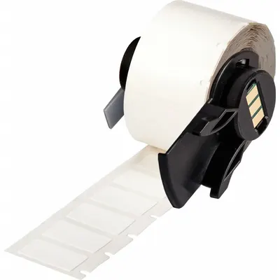 BRADY M6-84-499 Nylon Precut Label Roll, 1/2 in x 29/32 in, Black on White - Brady Precut Label Rolls