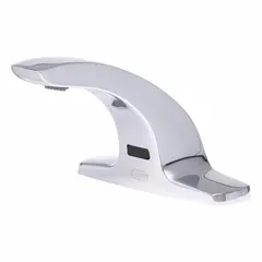 This ZURN AquaSense® single-post sensor faucet is constructed of brass with a chrome finish. It features a spray function and NPT connections, and includes one single supply hose. Designed for touch-free operation in commercial restrooms, it uses infrared sensing to reduce water waste and cross-contamination.