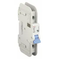 This 1-pole miniature circuit breaker from the NDB2T-63 series features a B-curve trip characteristic for 10 A protection. Rated 277V AC and 48V DC with a maximum interrupting rating of 10kA at 277V AC, it uses lug terminals. Suitable for DIN rail mounting in distribution panels and lighting systems