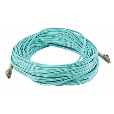 MONOPRICE Fiber Optic Patch Cord: Multi-Mode, 30 m Lg, LC End 1, LC End 2, Aqua, PVC - Multi-Mode Fiber Optic Patch Cords