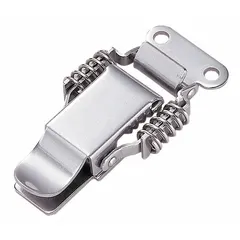 This stainless steel lift-to-open draw latch is used for securing access panels, enclosures, and cabinets in industrial machinery, electrical panels, and HVAC equipment. Dimensions: depth 2 13/32 in, height 5/8 in, width 1 13/16 in.