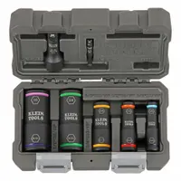 KLEIN TOOLS Flip Impact Socket Set: 1/4 in, 1/2 in Drive Size, Small Set (0-50 pieces) Set Size, SAE (MPN 66070)
