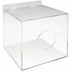 This clear acrylic wall-mounted tray holds up to 25 eyewear units in a single compartment. With a 10 in overall width and a 4 in opening diameter, it provides organized storage and easy dispensing in industrial facilities.